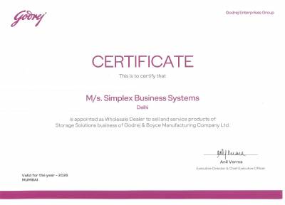Godrej SSG Dealership Certificate 2026