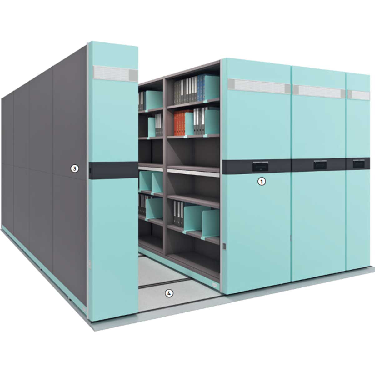 Mobile Compactor Storage Steel Mobile Compactor Storage for Offices with 50 to 300 Kg Capacity and Polished Surface in Yellow 15 Feet Height Manufacturers, Suppliers, Authorised Dealers in Delhi 