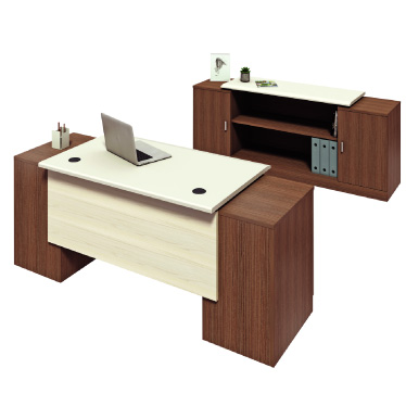 Trident Sr Traditional Office Table with Drawer Storage and Glossy Brown Engineered Wood Finish Manufacturers, Authorised Dealers in Delhi Cantonment